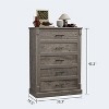 TackView 5 Drawer Dresser for Bedroom, 43.3''Tall Chest of Drawers with Metal Handles, Rustic Wooden Dresser for Living Room, Hallway - 3 of 4