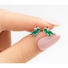 925 Sterling Silver Christmas Stud Set: Santa, Reindeer & Dinosaur Earrings. - 4 of 4