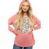 Women's LEOPARD THERMAL YOKE BRUSHED HACCI CROSS STITCH HOODIE - Haptics - 4 of 4
