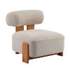 Sapphtopaz Modern Boucle Accent Chair with Rolled Backrest Upholstered Lounge Chair with Solid Wood Frame Comfy Chair for Living Room, Bedroom - 4 of 4
