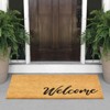 mDesign Welcome Entryway Doormat with Natural Fibers - image 2 of 4