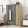 TIRAMISUBEST Austral 3 Door Armoire with Drawers - Mobile Lateral Filing Cabinet, Locking Wheels, Adjustable Shelf - 3 of 4