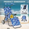 DoCred Folding Beach Chair with Canopy & Wheels, Reclining Lounge Chair Cart for Camping, Tailgates & Fishing - 2 of 4