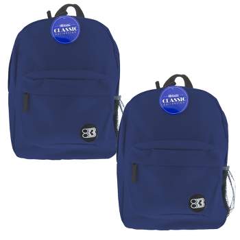 BAZIC Products® 17" Classic Backpack, Navy Blue, Pack of 2