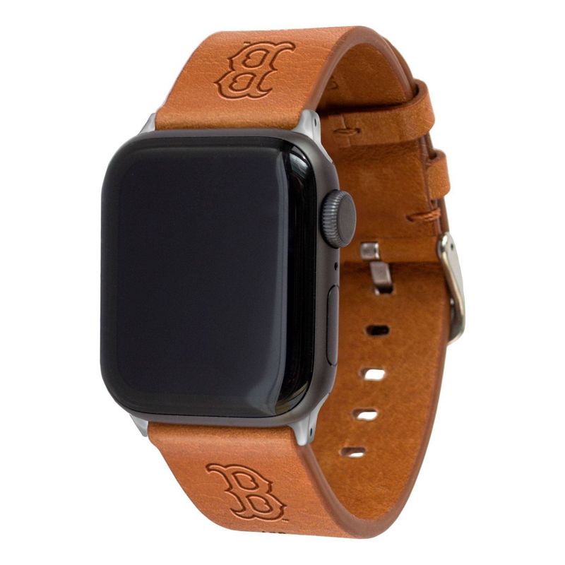 MLB Boston Red Sox Apple Watch Compatible Leather Band - Tan, 1 of 4
