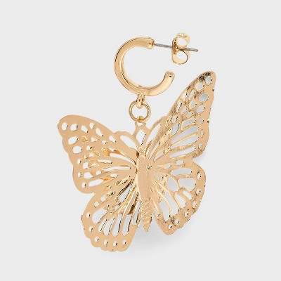 Filigree Layered Butterfly Hoop Earrings - Wild Fable&#8482; Gold