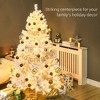 6' Prelit Artificial White Christmas Trees Home Decor, with Warm White LED Lights, Auto Open, Steel Base - 4 of 4