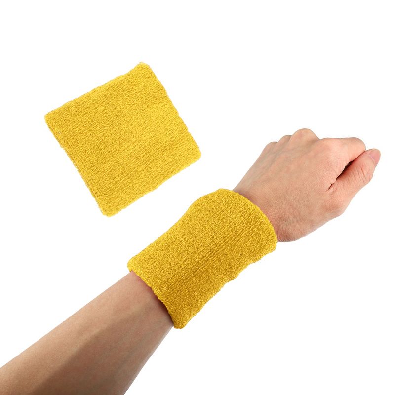 Unique Bargains Wrist Sweat bands Wristbands for Sport Absorbing Cotton Terry Cloth 3.15" 1 Pair, 5 of 7