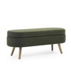 Ridstar 43.5 in. W Oval Ottoman Storage Bench with Rubber Wood Legs-Green - 4 of 4