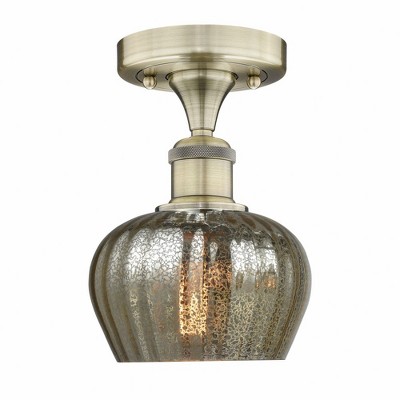 Fenton - 1 Light Semi-Flush Mount In Industrial Style-8.25 Inches Tall and 6.5 Inches Wide