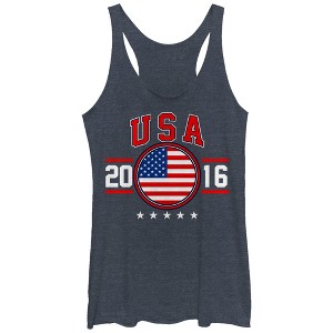 Women's Lost Gods Fourth of July  USA 2016 Racerback Tank Top - 1 of 3