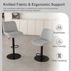 KWPZQEB Swivel Bar Stools Set of 2, Fabric Upholstered Seat with Adjustable Height, Counter Bar Stools with Back & Metal Legs for Bar, Kitchen Islands - 4 of 4