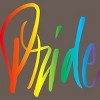 Adult Design By Humans Rainbow Cursive Letters Pride By machmigo Racerback Tank Top - 2 of 2