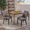 CAVINAS Modern Cheney Dining Chair, Seating for Dining, Accent Chair, Upholstered Armless Chair with Diamond Stitching and Wooden Legs (set of 2) - 2 of 4