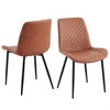 Kumasinova Set of 4 Modern Leathaire Upholstered Dining Chairs, Metal Leg Kitchen Chairs with Cushioned Seats, High Back Armless Side Chair - 3 of 4