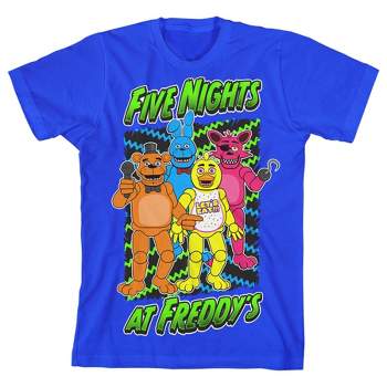 Five Nights at Freddy's Freddy Chicha And Foxy Boy's Royal Blue T-shirt