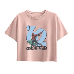 Girls' - Marvel - 62 Spider-Man Short Sleeve Boxy Graphic T-Shirt : Target