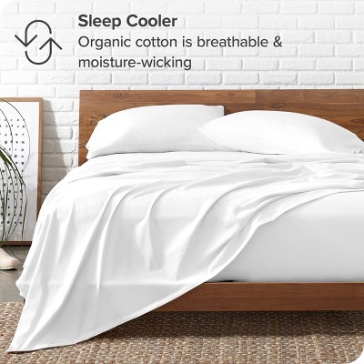 Queen White Organic Cotton Jersey Sheet Set