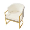Accent Chair Upholstered Armchair Cozy Reading Chair with Gold Metal Frame - ModernLuxe - 4 of 4
