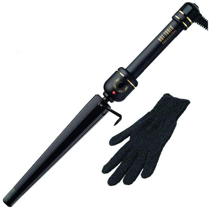 HOT TOOLS Black Gold 1 1/4" Extra-Long Salon Tapered Curling Iron Model #HO-HT1852XLBG, 3 of 12