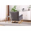 CAVINAS Upholstered Rocking Chair with Wood Legs and Curved Back, Foam-Filled Accent Chair for Living Room, Bedroom, Reading Corner - 2 of 4