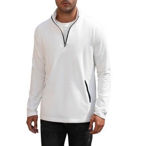 Men's Quarter - Zip Long - Sleeve Pullover, Stylish and Versatile Top for Casual and Active Wear - 1 of 4