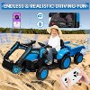 12V Kids 3 in 1 Ride on Excavator & Tractor with Detachable Trailer, Kids Electric Vehicles with LED Lights - 3 of 4