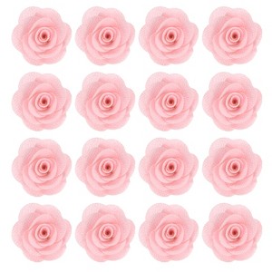 Unique Bargains Silk Alloy Created Camellia Flower Lapel Pin for Men Suit 2 x 1.3 inch 16 Pcs - 1 of 4