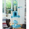 Armarkat B6605 65-Inch Classic Real Wood Cat Tree In Sky Blue, Jackson Galaxy Approved, Five Levels With Perch, Condo, Hanging Tunnel - 2 of 4