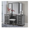 Kumasinova Modern Glam Ottoman Stool, Button-Tufted Faux Leather Seat, Acrylic Crystals, Versatile Foot Stool & Vanity Bench - 2 of 4