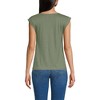 Lands' End Women's Linen Blend Cap Sleeve Gathered Shoulder Tee - 2 of 4