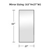Dovelina Modern Rectangular Aluminium Fine Edge Black Hanging Mirror Decorative Wall Mirror - 4 of 4