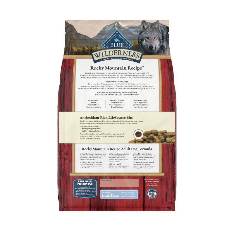 Blue Buffalo Wilderness Rocky Mountain Recipe High Protein Natural Adult Dry Dog Food with Red Meat, 3 of 12