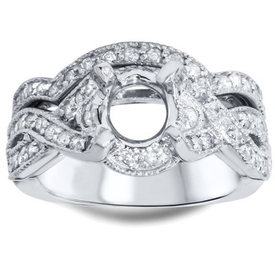 Pompeii3 7/8ct Diamond Engagement Wedding Ring Set Setting 14K