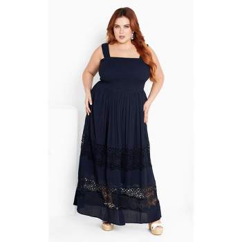 Women's Plus Size By The Beach Maxi Dress - navy | CITY CHIC
