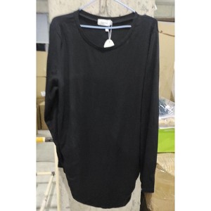 Round neck long sleeved pleated layered maternity top, non vacuum 96 # brown yellow BrownYellow_2XL - 1 of 1
