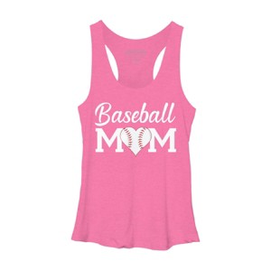 Women's Design By Humans Baseball Mom Heart By shirtpublic Racerback Tank Top - 1 of 2