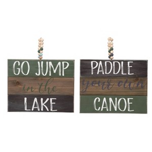 Transpac Wood Beaded Lake Decor Set of 2 Spring Home Decorations - 1 of 1