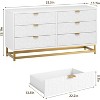 6 Drawer Dresser with Metal Legs, Wood Dressers Chest Organizer with Wide Storage, Modern Chest of Drawers for Bedroom, Living Room, Hallway - 2 of 4