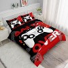 3Pcs Gamer Comforter Set Full Size – Black Red Video Game Controller Bedding with 1 Comforter & 2 Pillowcases, Boys Girls Men Gaming Room Decor - 2 of 4
