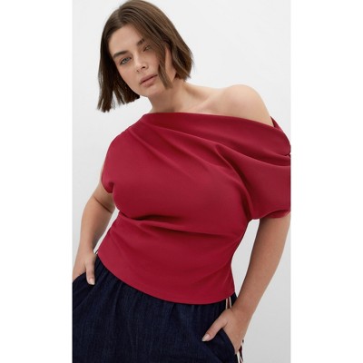 CITY CHIC | Imani Off Shoulder Top - cherry | 22W