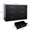 6 Drawer Dresser, Wood Dressers Organizer, Large Capacity Storage Cabinet With Metal Handle - 2 of 4