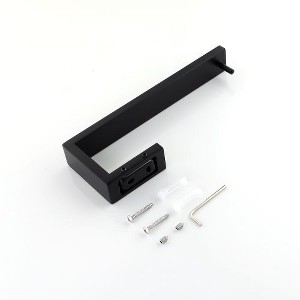 Contemporary 4-Piece Stainless Steel Bathroom Accessory Collection: chic organization and style enhancement for a modern washroom ambiance. - 1 of 4