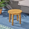 CAVINAS Rustic Outdoor Accent Table with Classic Slat Panel Design Tabletop, Acacia Wood Patio Side Table, Weather-Resistant Outdoor End Table - 3 of 4
