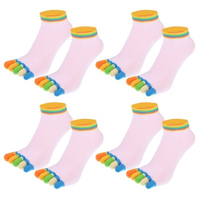 Unique Bargains Full Finger Five Toe Socks 1 Pair Pink : Target