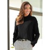 Women's Mock Neck Ribbed Sweater - LASCANA - 3 of 4
