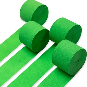 PartyWoo Crepe Paper Streamers Lime Green 4 Rolls 328 ft 1.8 Inch x 82 Ft Roll - 1 of 4