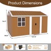 Metal Backyard Storage Shed with Sliding Door and Windows,Heavy Duty Outdoor Garden Storage Shed,Weatherproof Metal Tool Shed-Coolbibila - 4 of 4