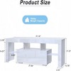 INFURNIC TV Stands and Consoles Modern Entertainment Center with down filp door and Large storage for Living Room, White, 55.7"*16.54"*5.3" - 3 of 4