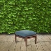 Courtyard Casual Avalon FSC Teak Ottoman Teak in Heather Gray finish Sling deck under cushion for comfort Sunbrella Fabric - 2 of 4